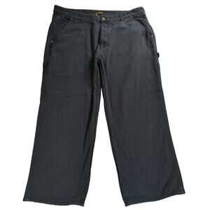 Stanley Work Pants Mens 42x30 Gray Cotton Carpenter Utility Lined Heavy Duty